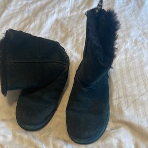 UGG black boots with back zipper and studs on back